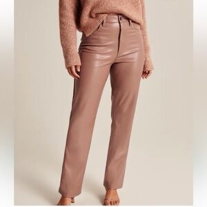Abercrombie Vegan Leather 90s Straight Pant in Maeve Pink 28 6S NWOT